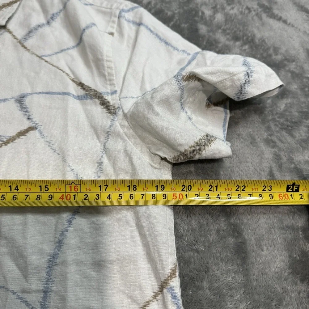 Banana Republic NWT Geometric Art Linen Blend Slim Fit Button Shirt Mens S Beach